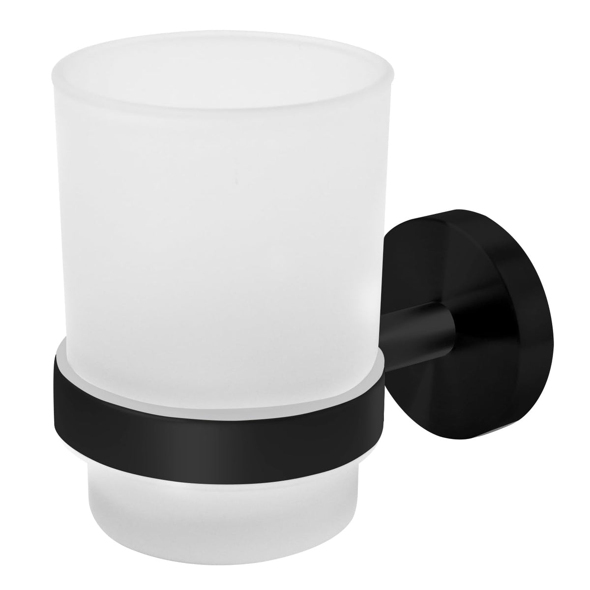 Joeji's Wall Mounted Toothbrush Holders 2 Way Installation - Hygienic Toothbrush Storage Holder Bathroom Set of Frosted Large Toothbrush Holder Cup