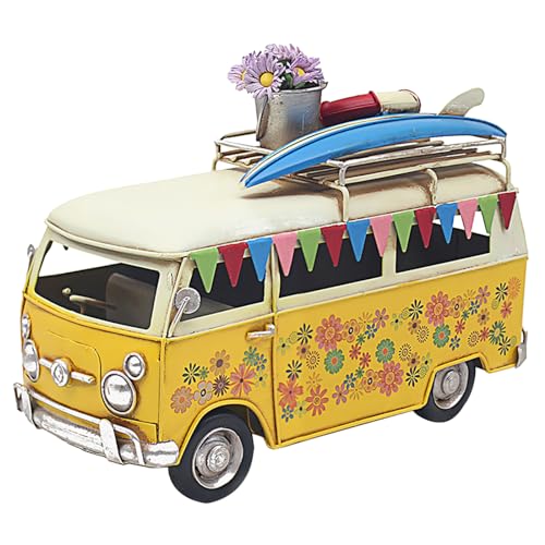 Lesser & Pavey Tin Transport Floral Retro Caravan/Campervan Ornament yellow