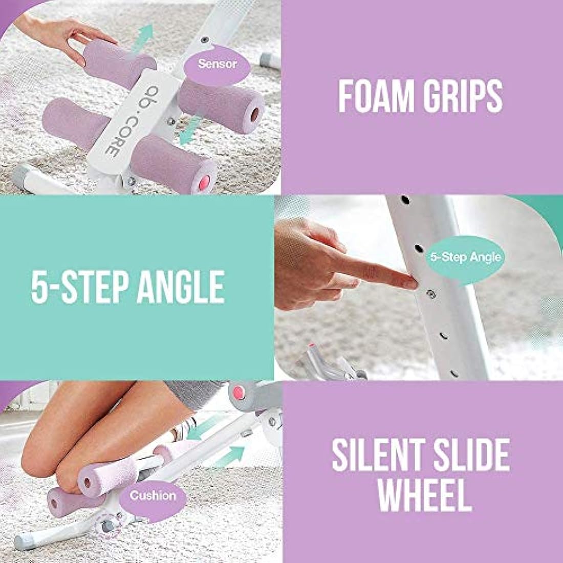 leikefitness Height Adjustable Ab Trainer Abdominal Whole Body Workout Machine Waist Cruncher Core Toner, Leg, Thighs, Buttocks Shaper with LCD Monitor AB9300