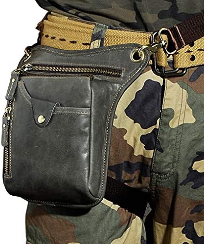 Xieben Leather Drop Leg Bag for Men Women Motorcycle Bike Riding Cycling Multi-Purpose Thigh Waist Fanny Pack Travel Hiking Sports Camping Pouch