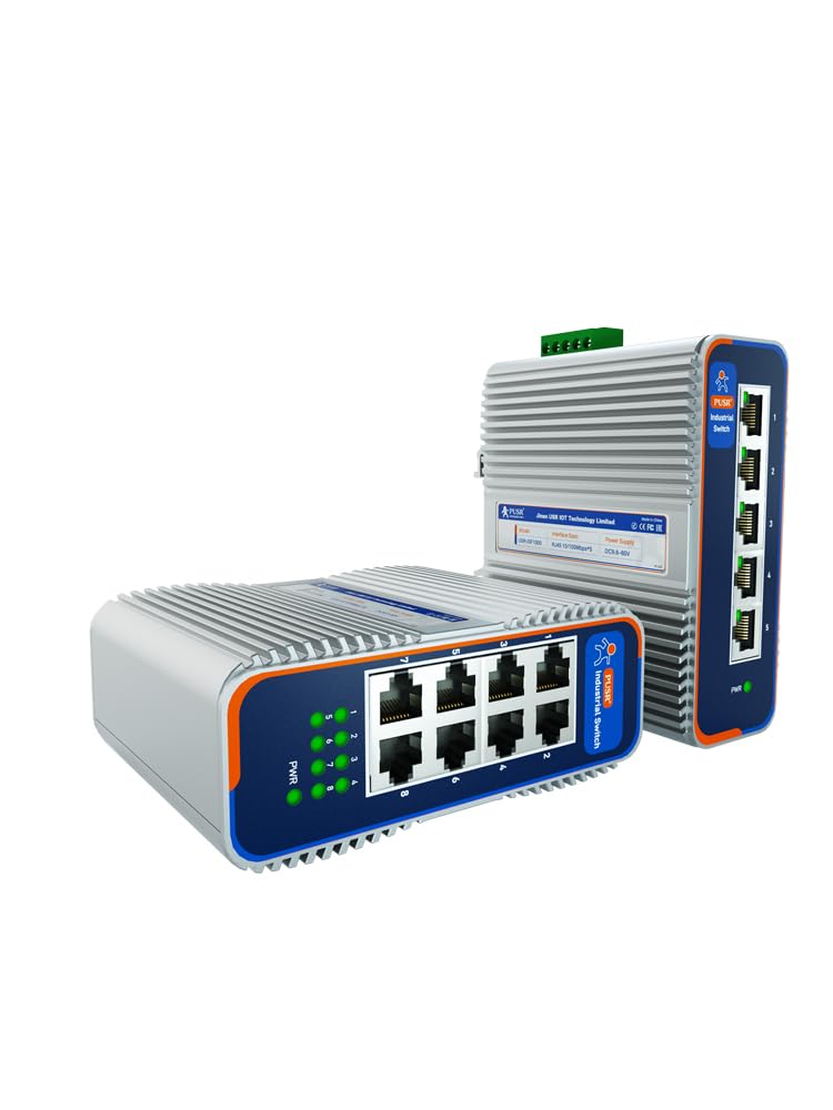 PUSR 100M 5 Ports Industrial Ethernet Switch Plug & Play -40?C~85?C Lighting Protection 6KV Dustproof Design IP40 Protection USR-ISF1005