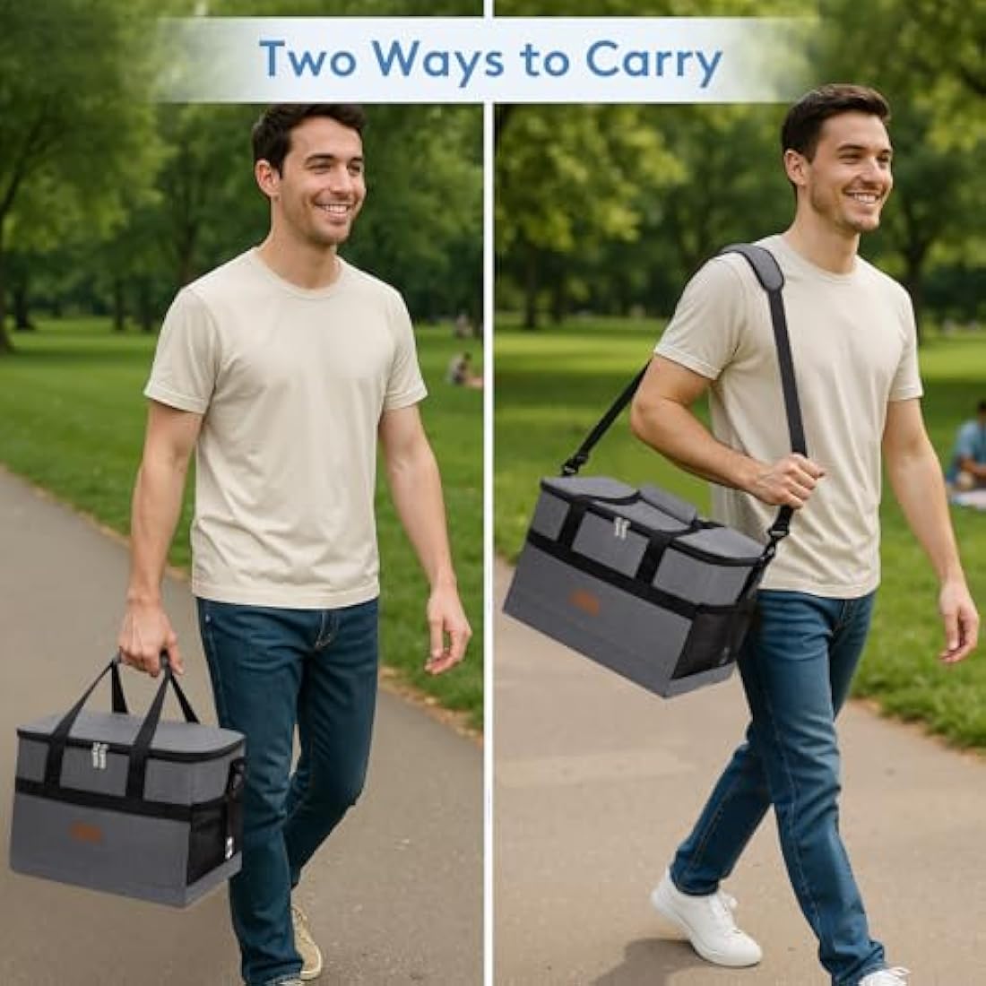 Lifewit Soft Cooler Bag with Hard Liner, Large Insulated Picnic Lunch Bag Box Soft-Sided Cooling Bag for Camping/BBQ/Family Outdoor Activities