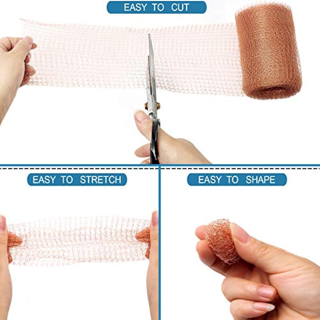 Pure Copper Mesh Rodent Pest Control, 20 Feet Fine Wire Mesh Roll for Mouse Hole Filler, Rat Snail Slug Deterrent & Trap for Indoors, Garden