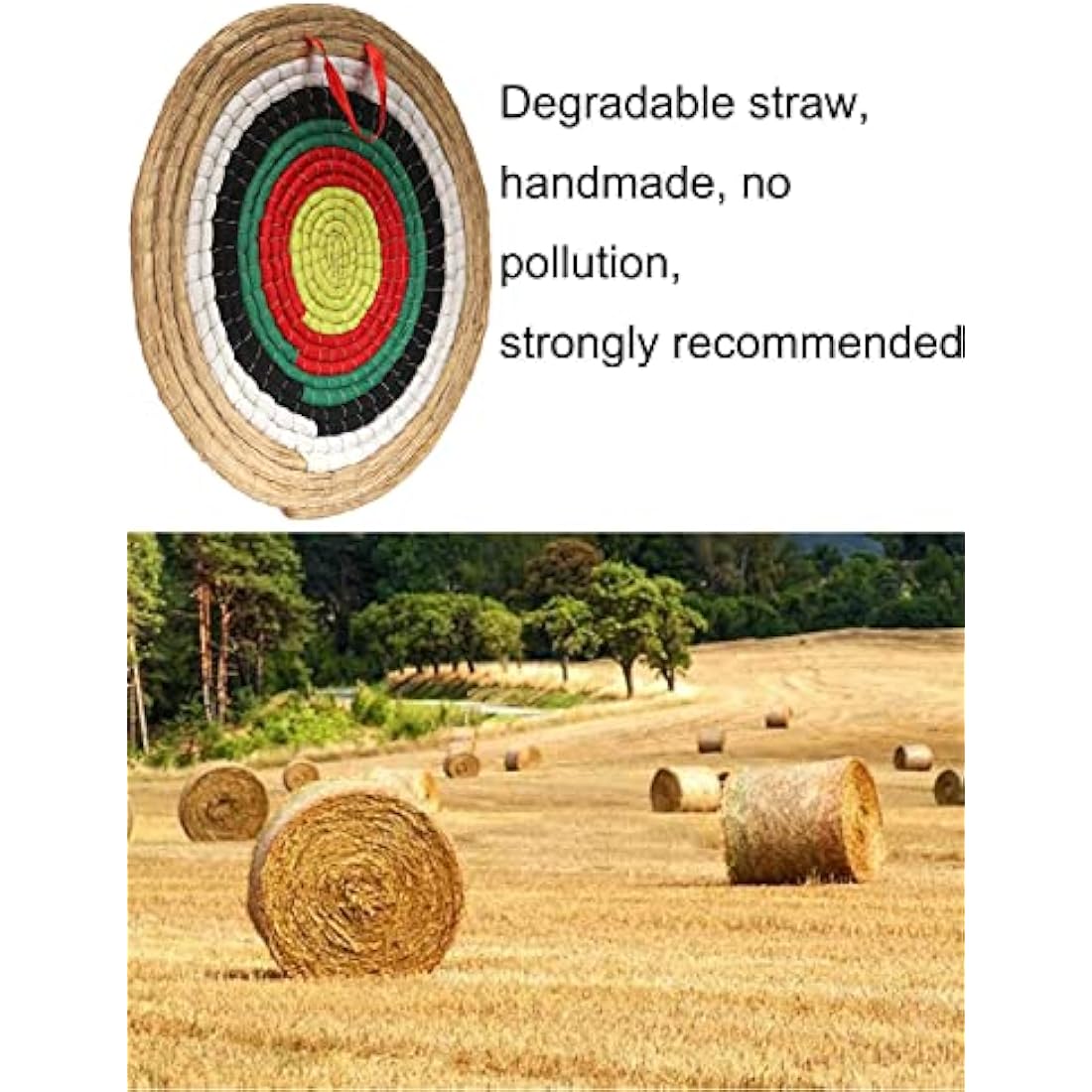 AUVIM Archery Targets for Backyard Hand-Made Straw Archery Target for Recurve Bow Compound Bow or Longbow 20 Inches Traditional Bow Arrow Target for Kids Youth Adult Archery Hunting Practice