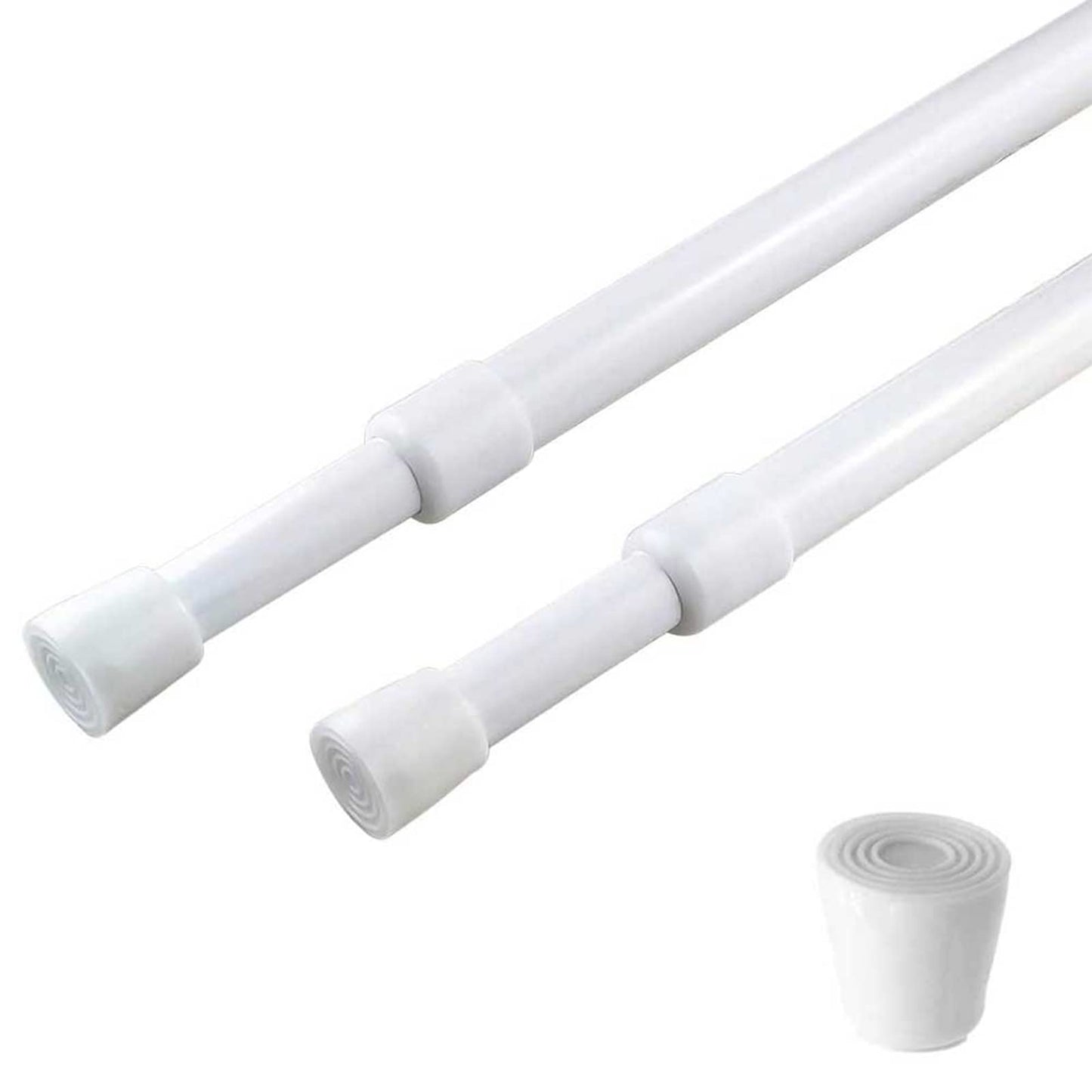 2 Pack Curtain Rod Adjustable 28-43 Inches?5/8" Diameter? White?Small Short Expandable Spring Loaded Tension Rods For Window, Bathroom,
