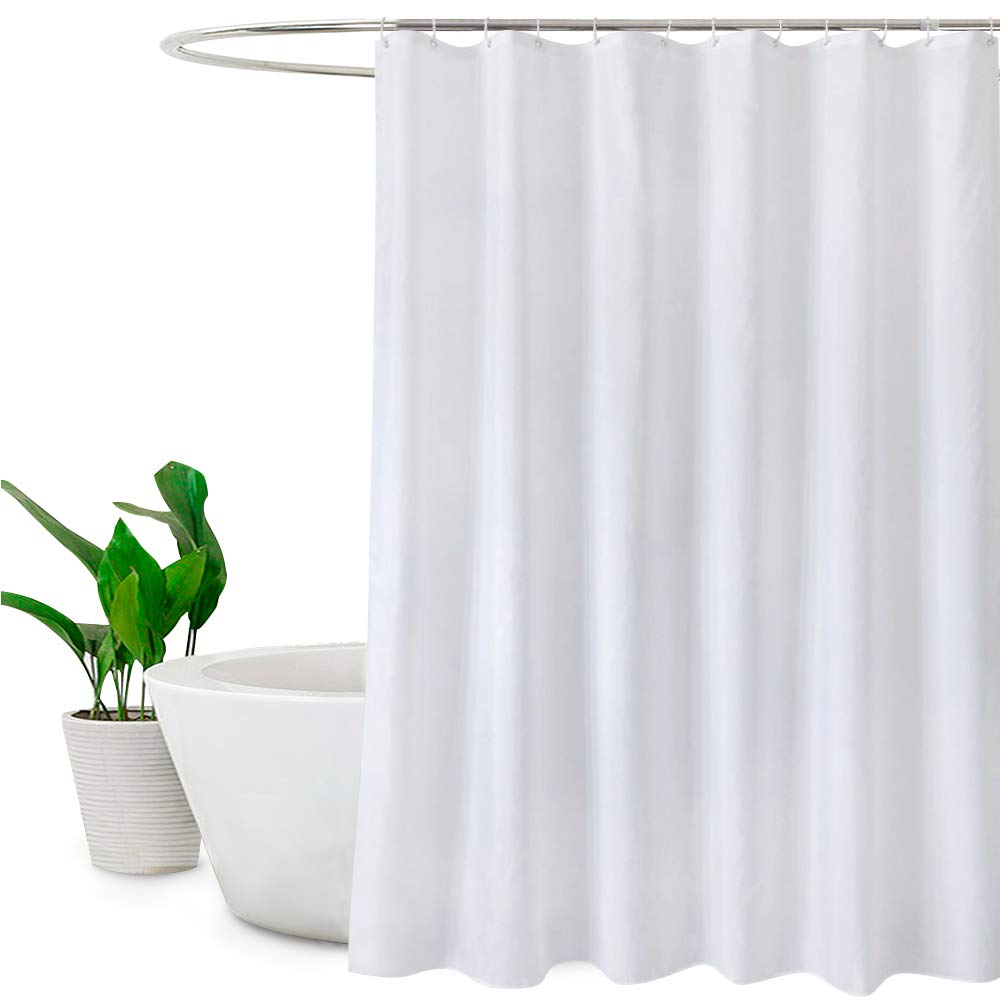 Extra Wide Shower Curtains 240 x 180cm drop,Water-resistant Machine Washable White Fabric Large Shower Curtain or Liner for Bathroom,Size W 95" x L