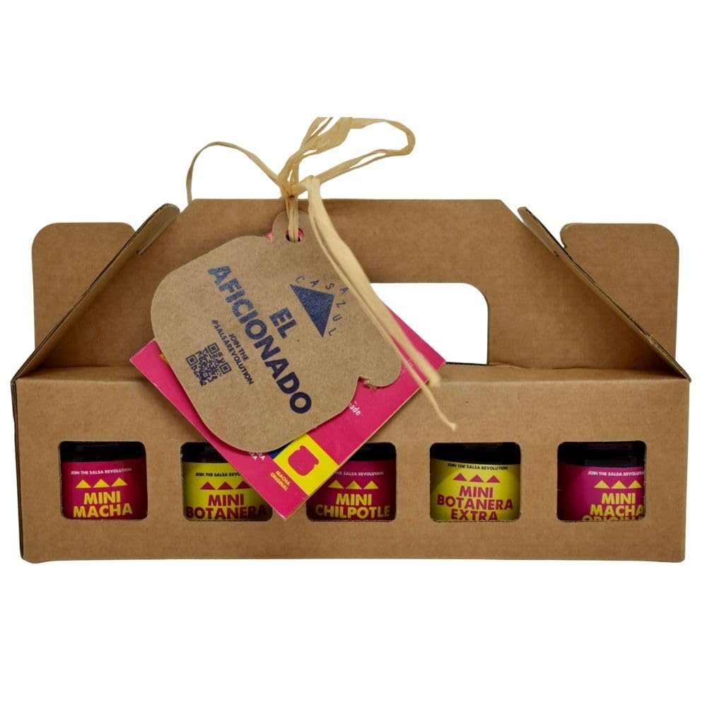 Casazul Mini Salsa Gift Set ? 5 Authentic Mexican Chilli Sauces (Macha, Botanera, Chipotle) | Gourmet Hot Sauce Selection Box | Handmade in the UK
