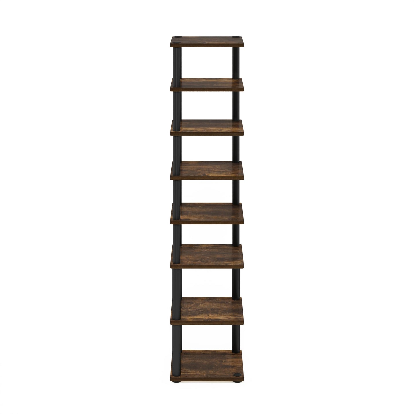 Furinno TURN-N-TUBE Shoe Rack, 8-Tier Shoe Organizer, Free Standing Shoe Storage with Vertical Space Saving Shoe Tower, 11.6 x 11.6 x 52.6