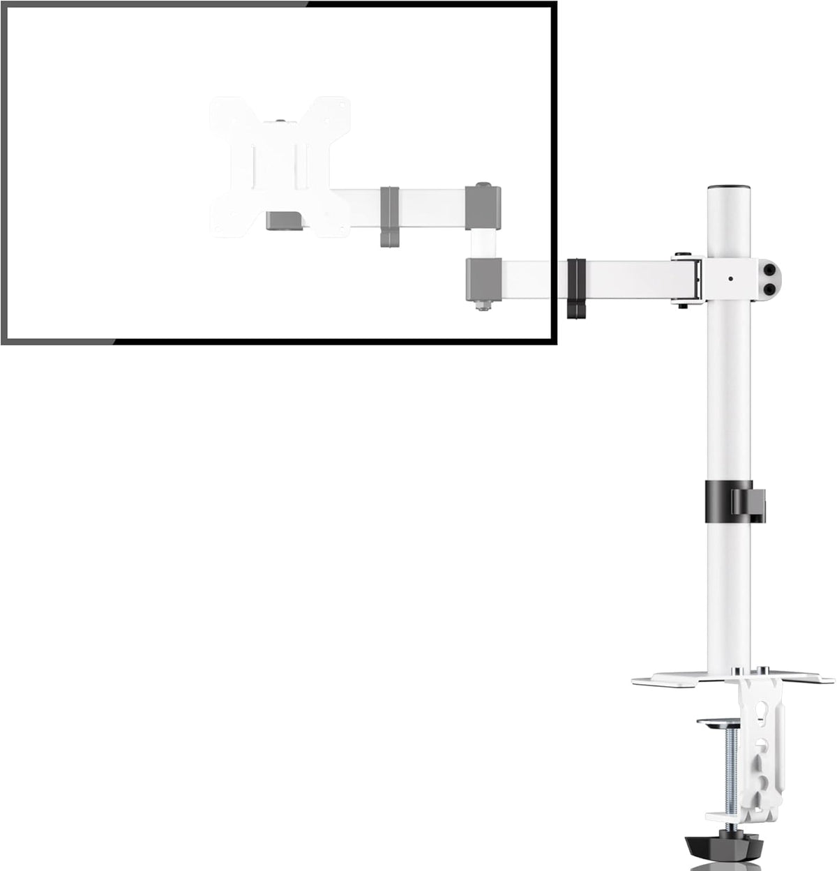 Bracwiser Single Monitor Arm Desk Mount, Max Load 10kg for 13-32 inch LCD LED Screens, Adjustable Single Desk Monitor Mount with Tilt Swivel Rotation,