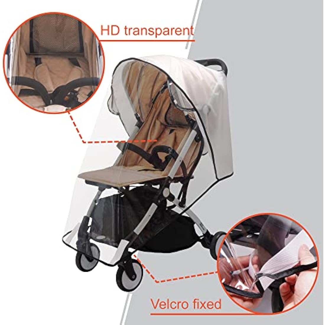 Bemece Universal Rain Cover for Pushchair Stroller Buggy Pram, Baby Travel Weather Shield