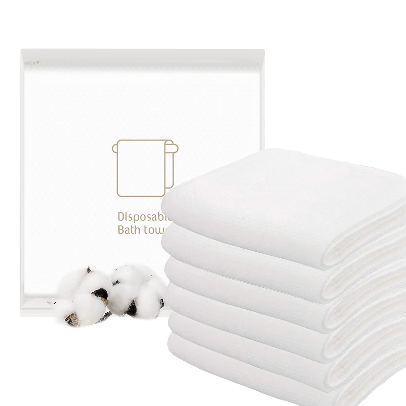 JINYUDOME Disposable Bath Towel Portable Package for Travel Hotel Trip Camping Use. Soft Large Luxury Towels, 27.5 * 55 inch, White (10Pack)