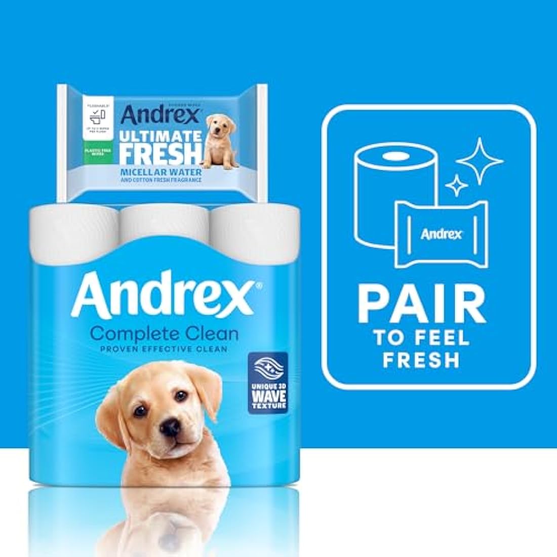 Andrex Classic Clean Mega Toilet Roll - 12 Mega XL - Same Quality Toilet Roll, Lasts Even Longer, 12 Mega Toilet Rolls = 18 Standard Rolls, Paper, White - 2-Ply,Packaging may vary