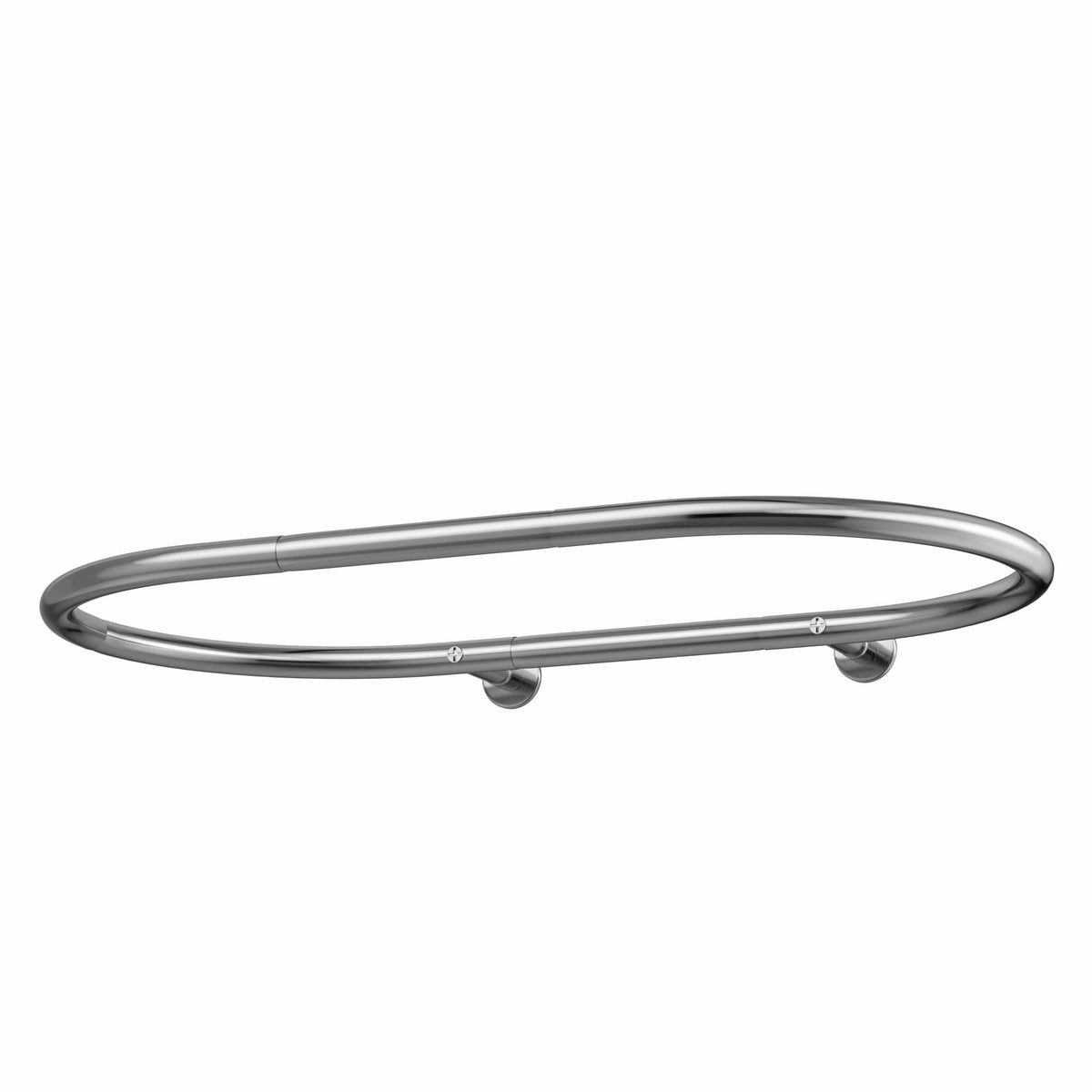 Sikaiqi Oval Shower Curtain Rod Hoop Square Shape Bathroom Rod for Clawfoot Tub Free Standing Tubs (Silver)