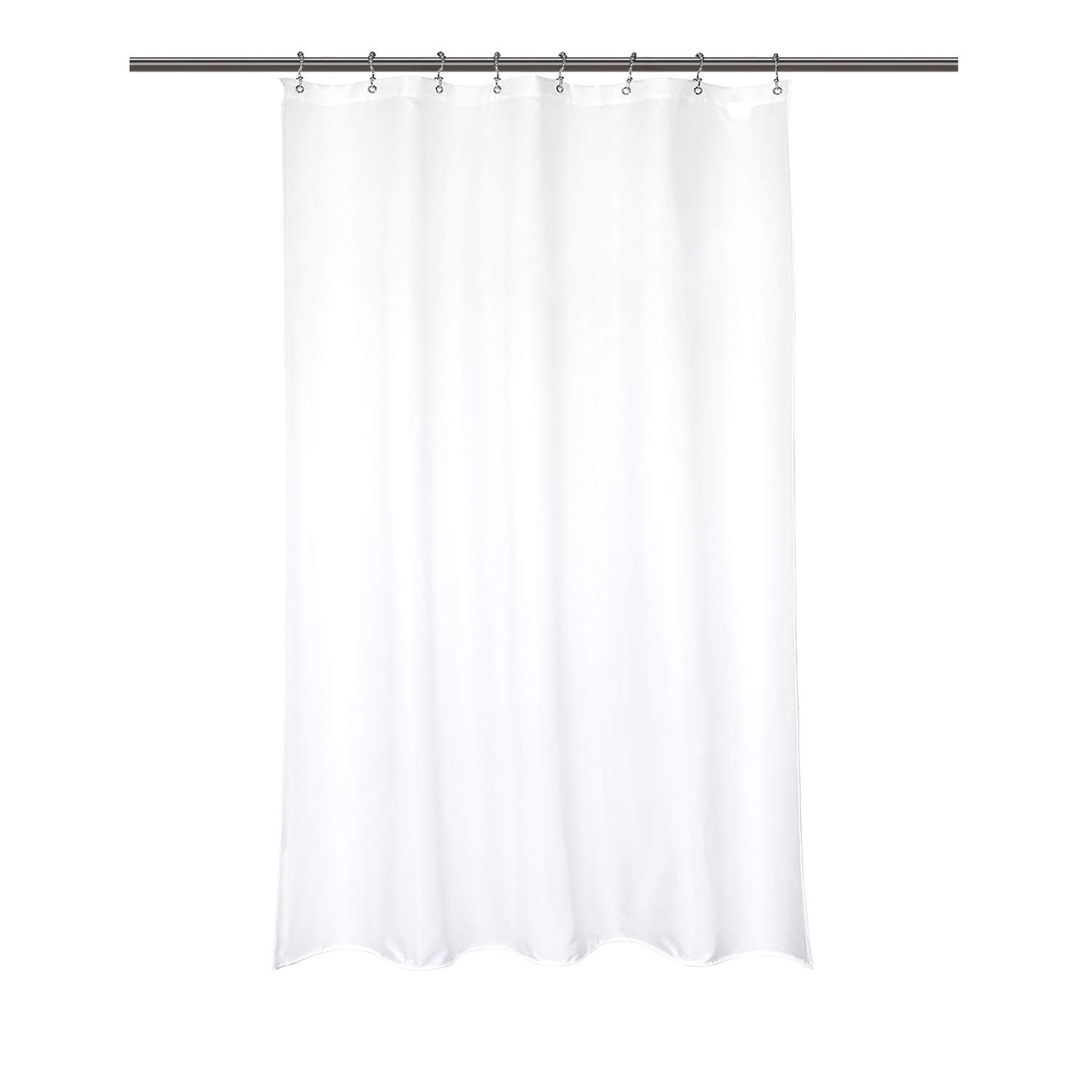 Barossa Design Waterproof Fabric Stall Shower Curtain Liner 48" W x 72" H - Hotel Quality, Machine Washable, White Shower Liner for Bath Tub, 48x72