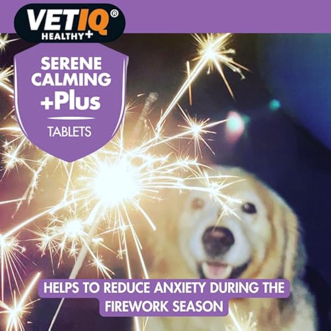 VETIQ Serene Calming Plus+ Tablets For Large Dogs, Helps to Reduce Anxiety in All Scenarios Short & Long Term , 60 Tablets
