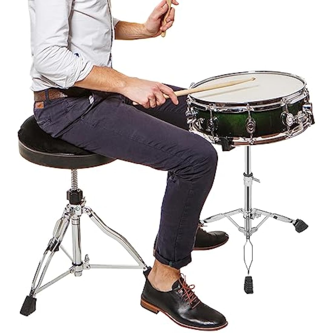 aleawol 10-15 Inch Snare Drum Stand, Double Braced Tripod Snare Stand Adjustable Height 16-22 Inch, Foldable Drum Pad Stand for Practice and Stage Performance
