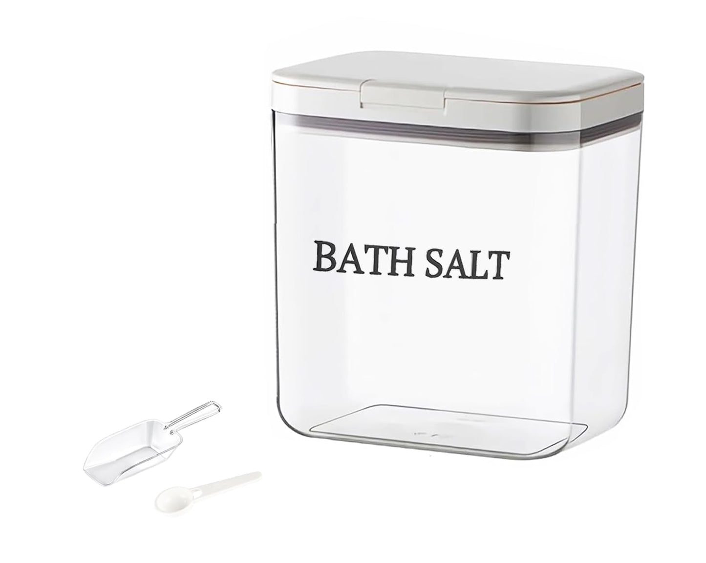 Gzsekken Bath Salt Storage Container,Airtight Bath Salt Jar with Lid One-Click Pop-Up Design,Clear Plastic Storage Bath Bombs Canister Salts Container
