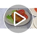 GREENESAGE Rigid 10 inch 100 Pack Disposable Paper Brown Plates Sugarcane Large Strong Dishes for Picnic Wedding Party BBQ