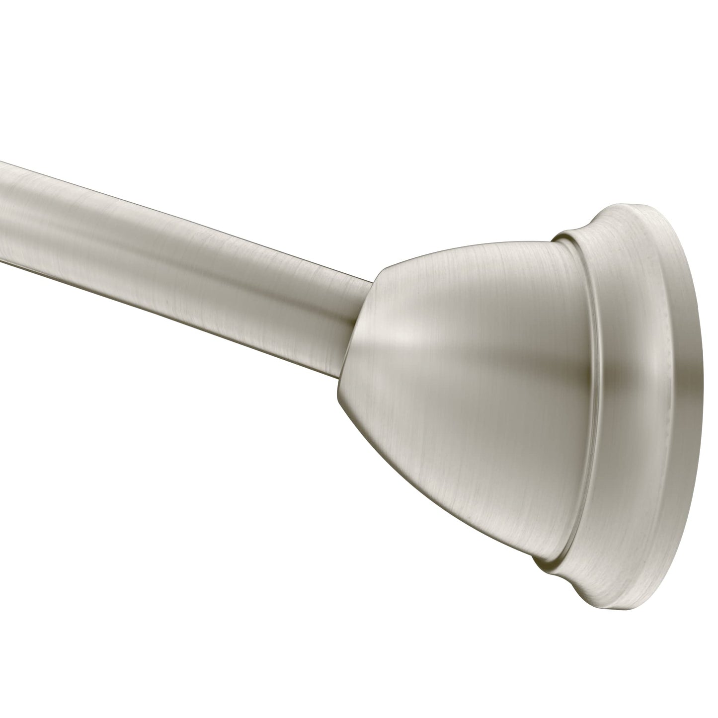 Moen MDN2170BN Curved Adjustable Single Shower Curtain Rod, Brushed Nickel