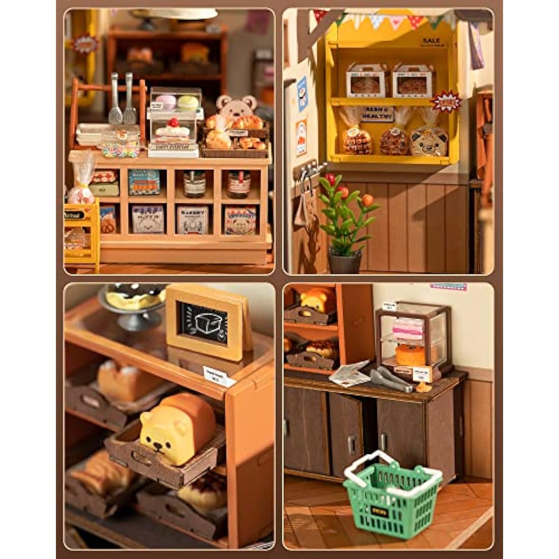 Rolife DIY Miniature House Kit Becka's Baking House-DIY Miniature House Kit For Adults Dollhouse Wooden Model Kit Home Desk Decoration Gift Idea DG161
