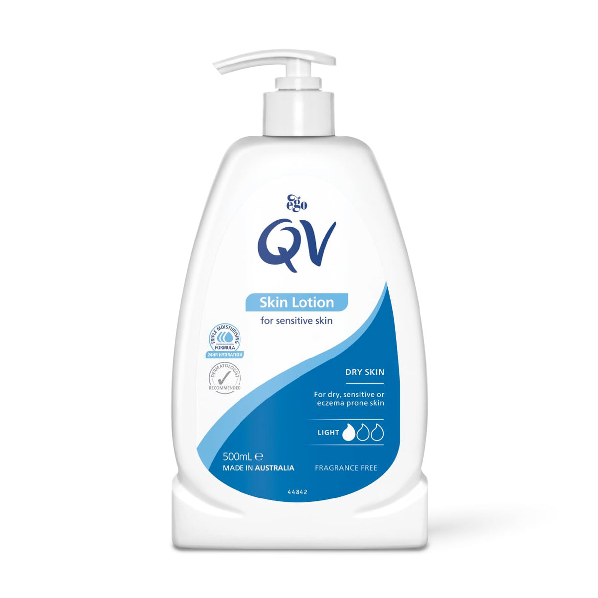 QV Skin Lotion 500ml, 24 Hour Moisturisation Light Body Lotion, PH Balanced, Suitable for Eczema and Dry Skin Conditions