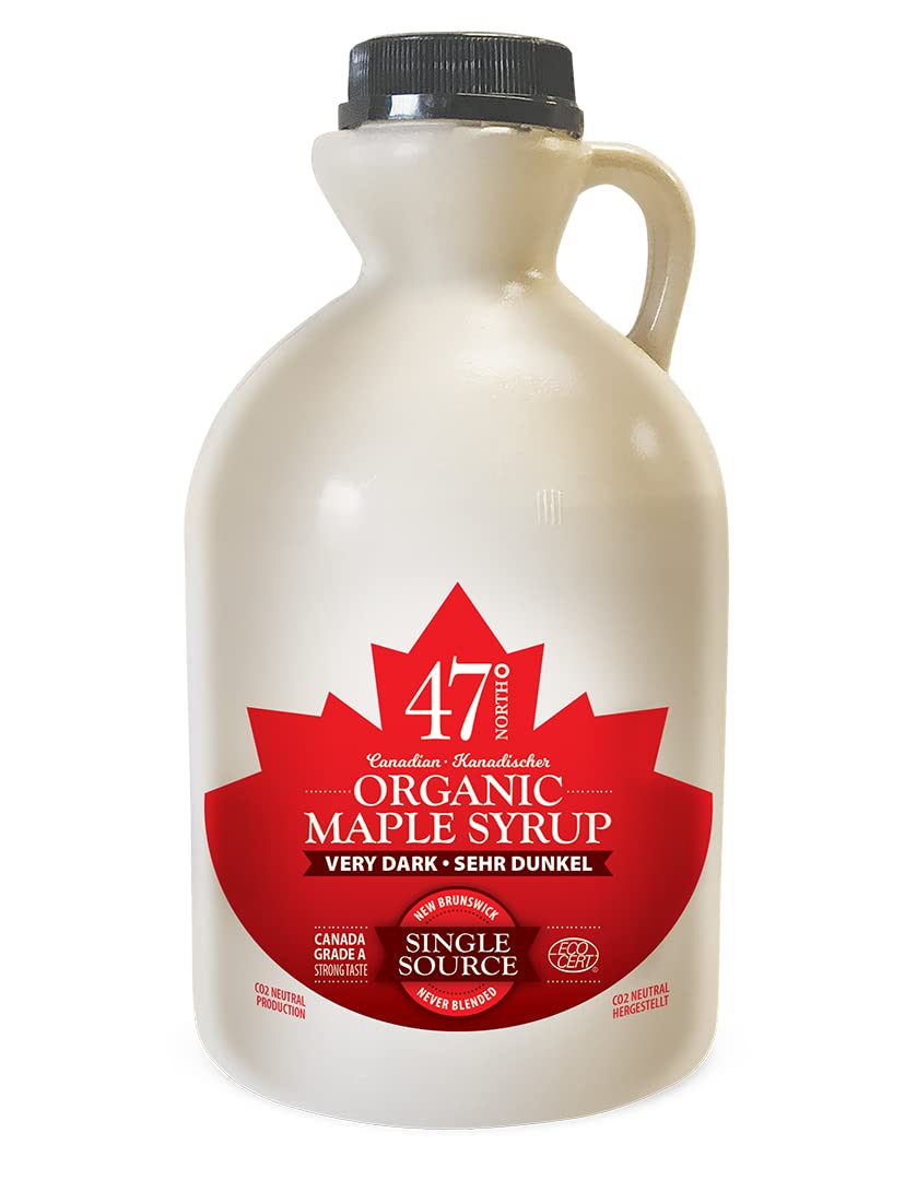 47? North Single Source Organic Maple Sryup Grade A Very Dark 1000ml Strong in taste, perfect for baking, barbeque & coffee!