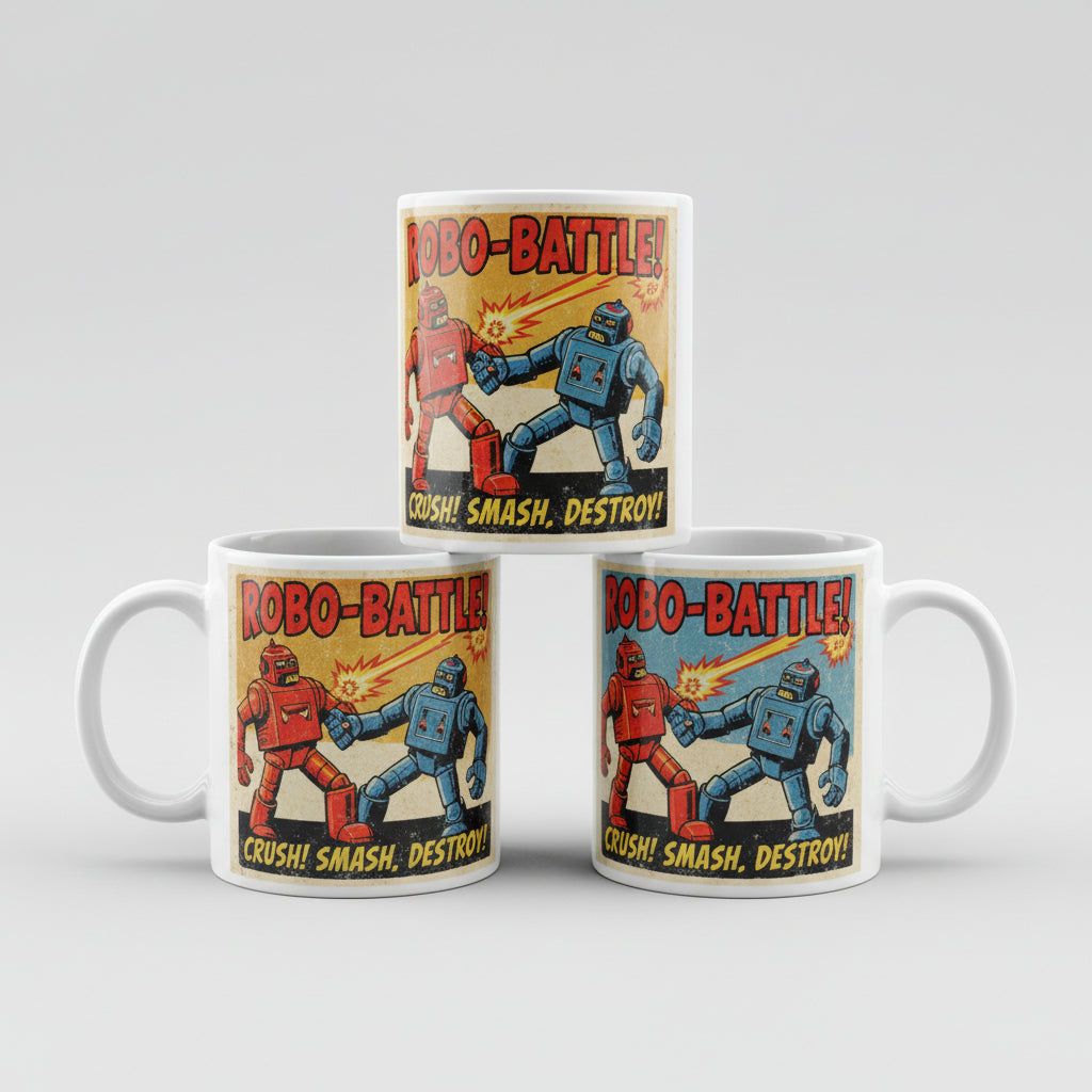 Retro Jumbo Mugs Robot War one