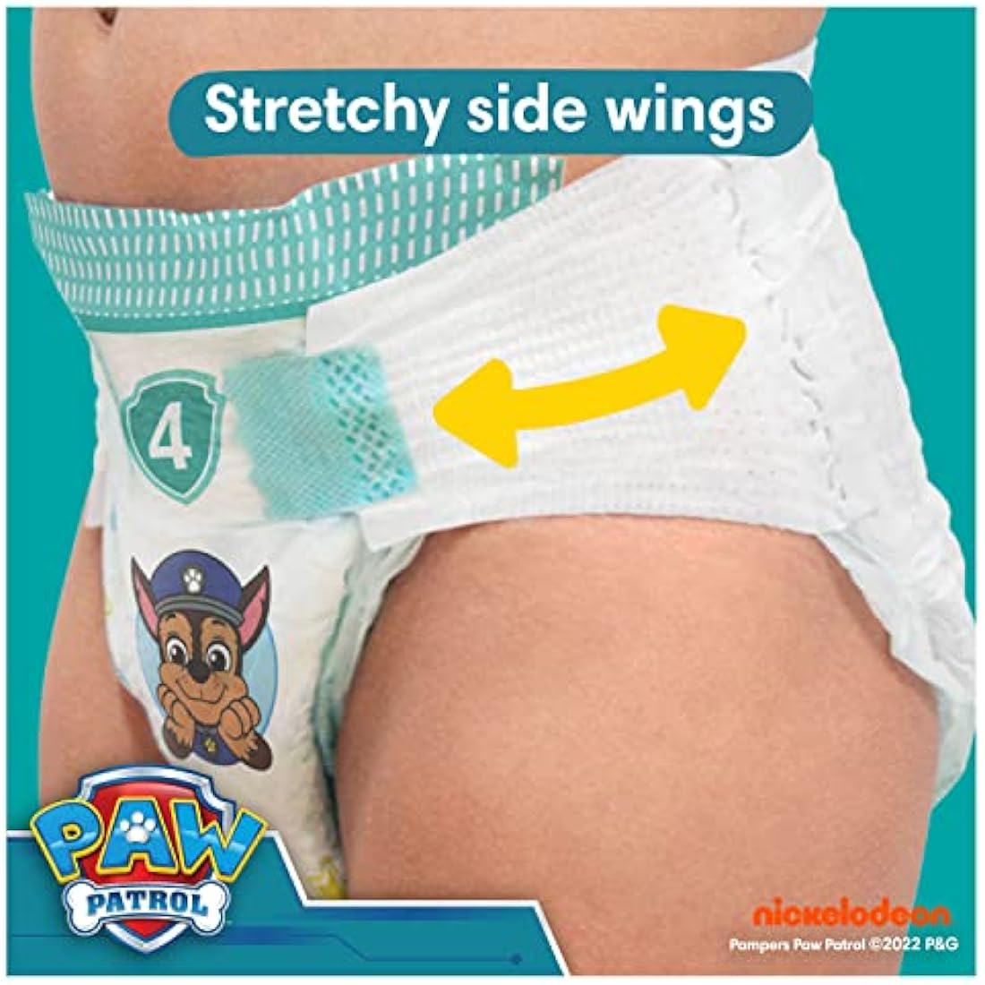 Pampers Baby-Dry Paw Patrol Edition Size 5, 186 Nappies, 11kg - 16kg, Monthly Pack, with A Stop & Protect Pocket to Help Prevent Leaks at The Back