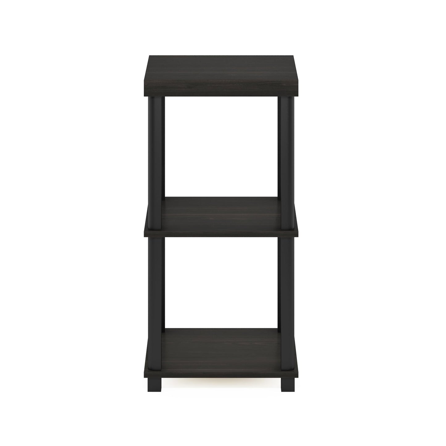 Furinno TURN-N-TUBE Side Table, 3-Tier Thick Tabletop End Table with Open Shelf, Toolless Assembly Night Stand, Bedside Table, for Living Room