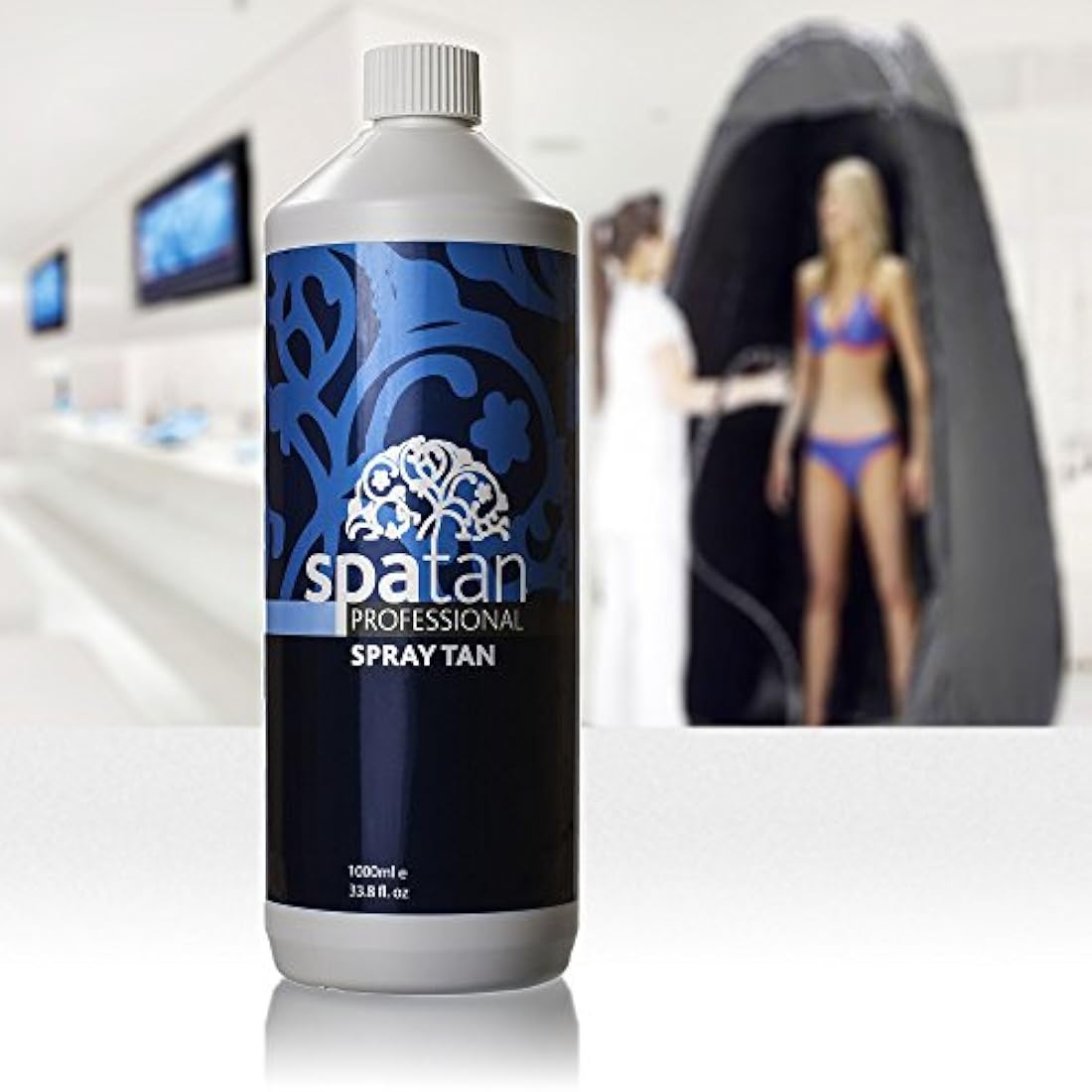 Spatan Spray Tan Solution - 1 Litre; Natural Shade; Fragrance-Free with Organic DHA; Alcohol, Perfume & Paraben-Free; Quick-Dry Formula for Streak-Free, Natural Results for Salons & Mobile Tanners