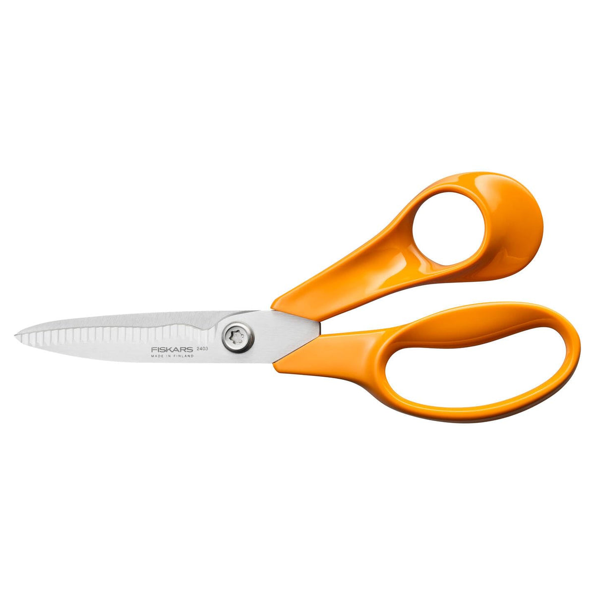Fiskars Classic Kitchen Scissors, Serrated Blades, Right-Handed use, Total Length: 18.7 cm, Improved Torx Screw and More Ergonomic Handle, Quality