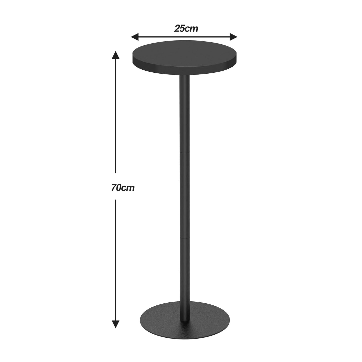 TUTOTAK Tall Round Side Table, Small End Table, Set of 2, Drink Table, Pedestal Side Table, livingroom, Black V1TB01BK0652EU