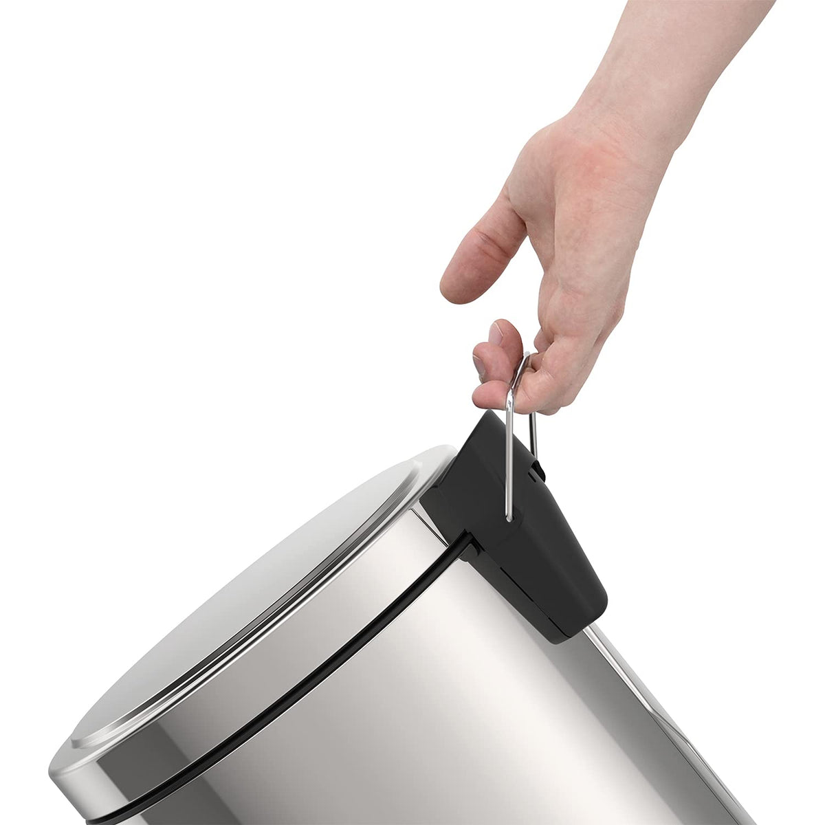 Tramontina 12 Litre Kitchen Indoor Outdoor Rubbish and Waste Bin with Pedal, Metal Stainless Steel, 25.5 cm Diameter x 40 cm Height, 94538112