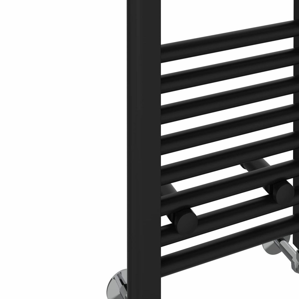 NRG Black Heated Towel Rail Straight Designer Bathroom Radiator, 1400×500mm
