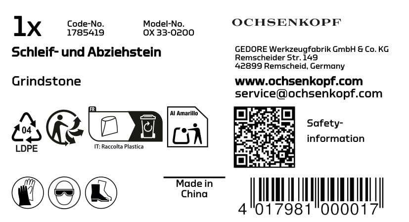 Ochsenkopf OX 33-0200 sanding and sharpening stone