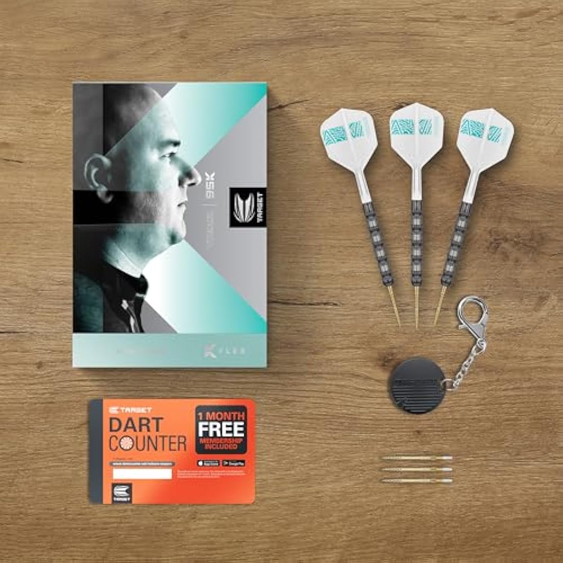 TARGET Darts Rob Cross 95K Steel Tip Swiss Point Darts, 95% Tungsten Darts with K-Flex Flights, 21G/22G/23G | Voltage Darts, Player Edition Swiss Points K Flex Dart Set, Swiss Point Tool Included