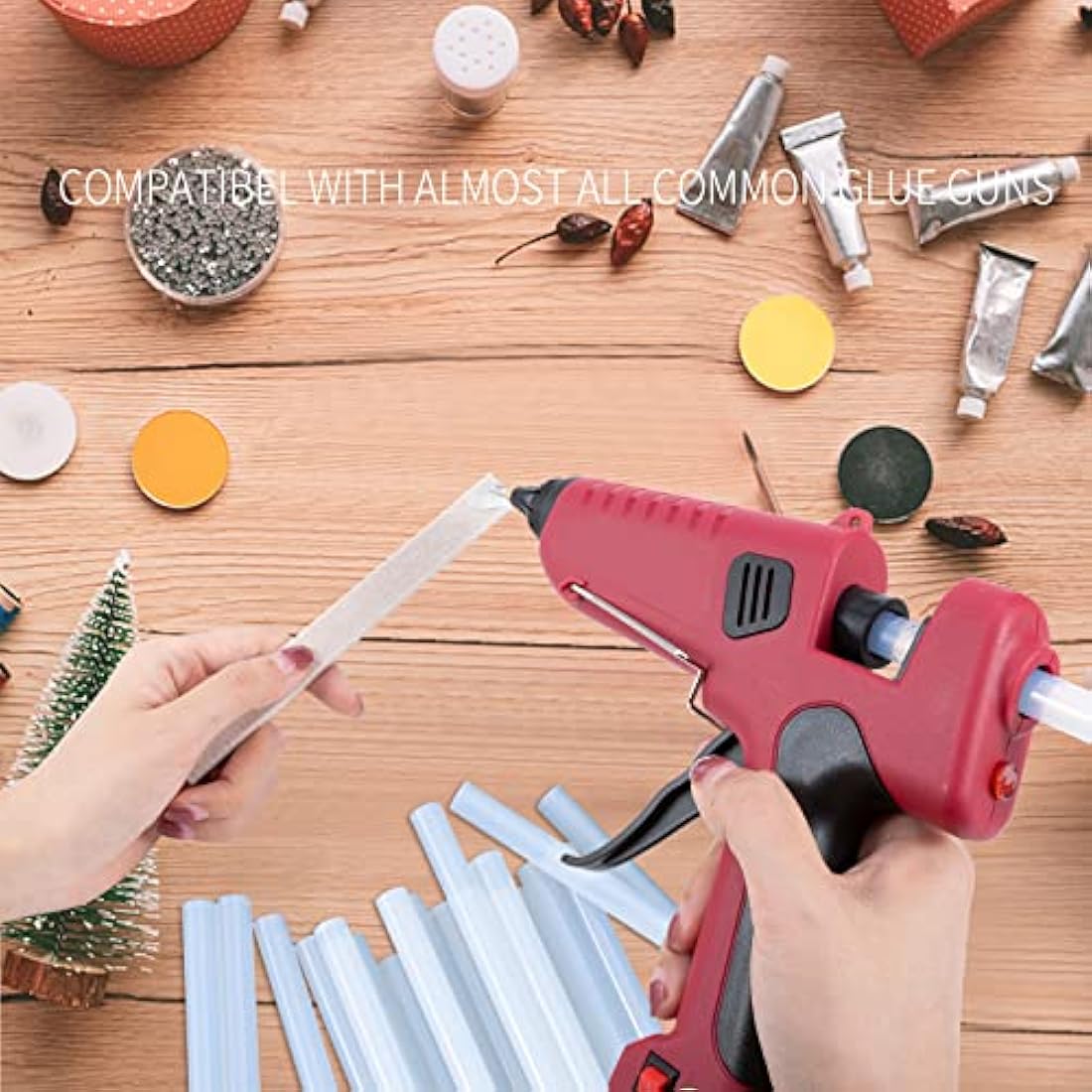 BEEWAY Hot Gun Sticks Φ 7.0mm, 125 Pack 7mm x 100mm Hot Glue Gun Sticks for Glue Guns, SGS Approved