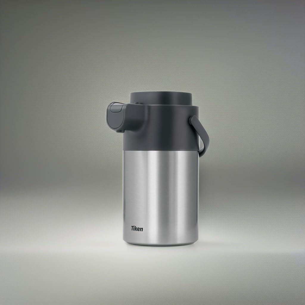 Tiken 3L Airpot Coffee Dispenser with Pump Stainless Steel Vacuum Insulated Thermal Jug Flask for Hot Water Tea