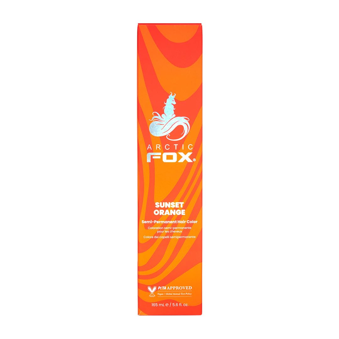 ARCTIC FOX 100% Vegan & Cruelty Free Vibrant Semi Permanent Hair Colour Dye - Sunset Orange 165 ml e