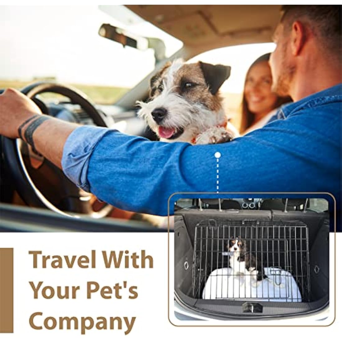 Ellie-Bo Black Standard Large 36-inch Folding 2-Door Dog Cage/Crate with Metal Tray