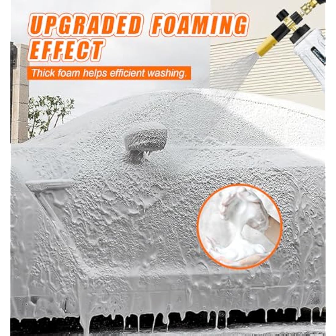 DANCINGBOAR Foam Cannon Compatible with 1/4 Quick Connect Pressure Washer, 1L Adjustable Snow Foam Lance Soap Dispenser with New Generation Adjustable Spray Nozzle (Black & Yellow)