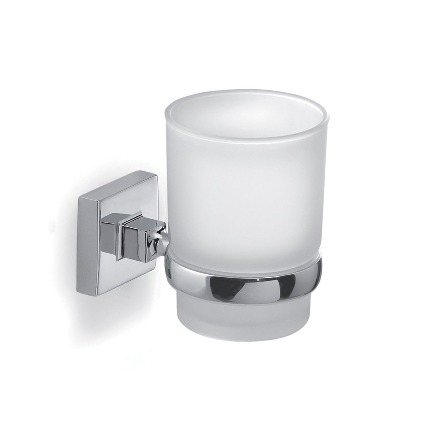 Gedy Toothbrush Holder, Glass Rust-proof stainless steel, Chrome, 6,7x10,2x9,5