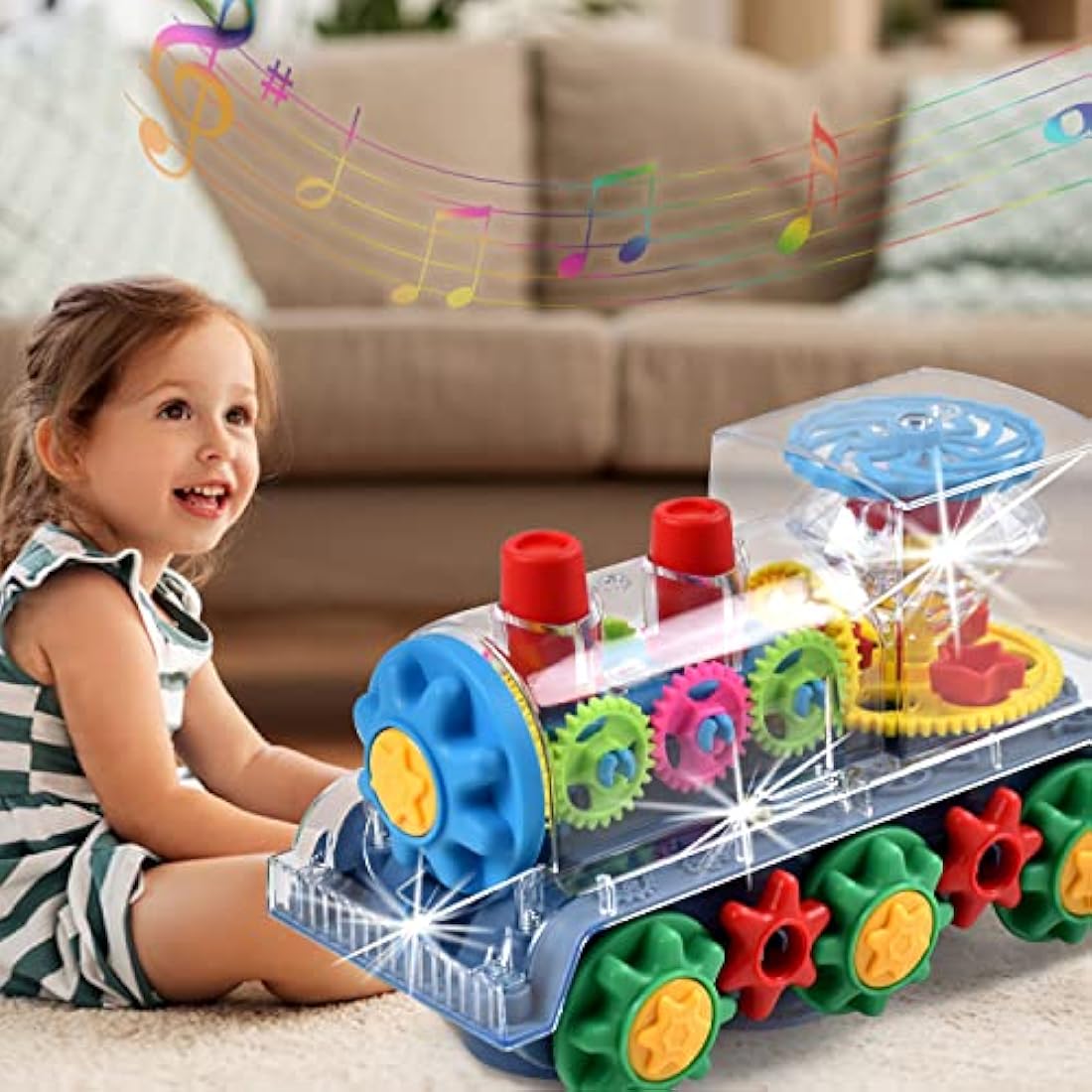 Tuko Transparent Train Gear Toys for 3+ Years Boy and Girl Gift (JY388-7)