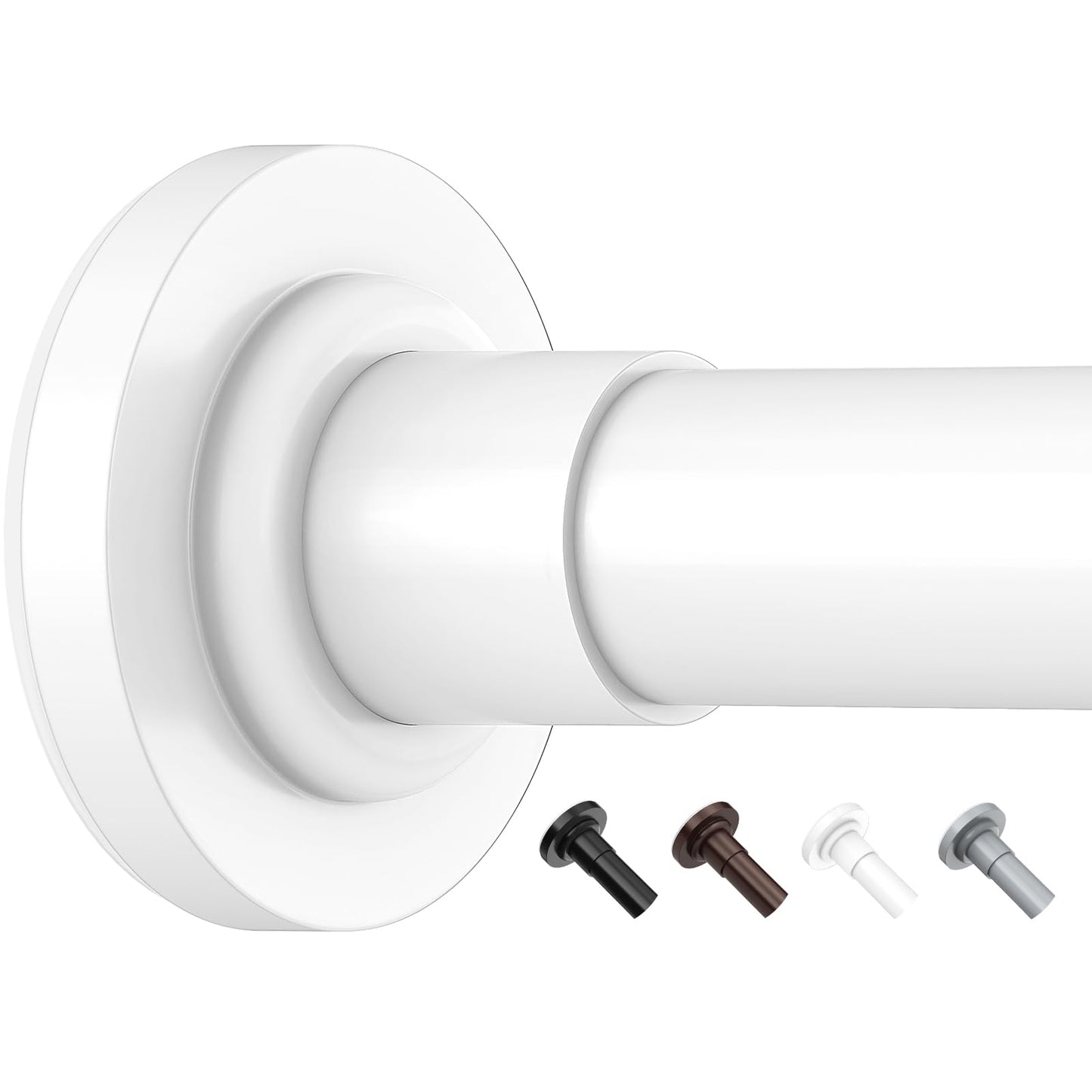 Yeabett Curtain Pole, 48-154.9cm Extendable Net Curtain Rod, Telescopic Curtain Pole for Bathroom or Windows, No Drilling, No Slip, No Rust, White