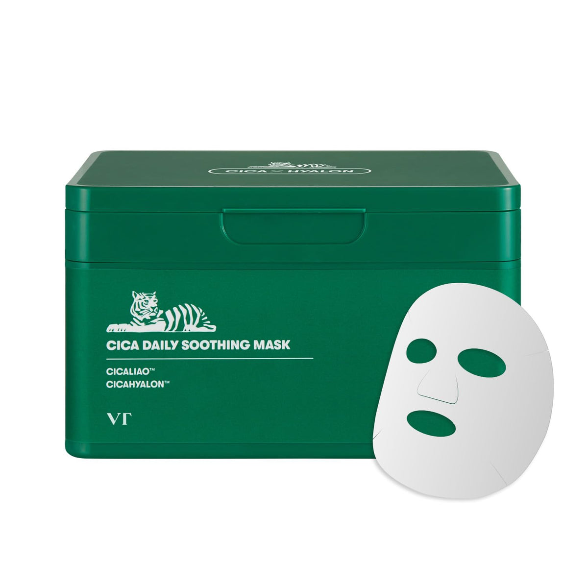 VT COSMETICS CICA Daily Soothing Mask 30 Sheets, Centella Asiatica & Hyaluronic Acid for Moisturizing & Hydrating, Instant Calm & Glow, Skin Softening