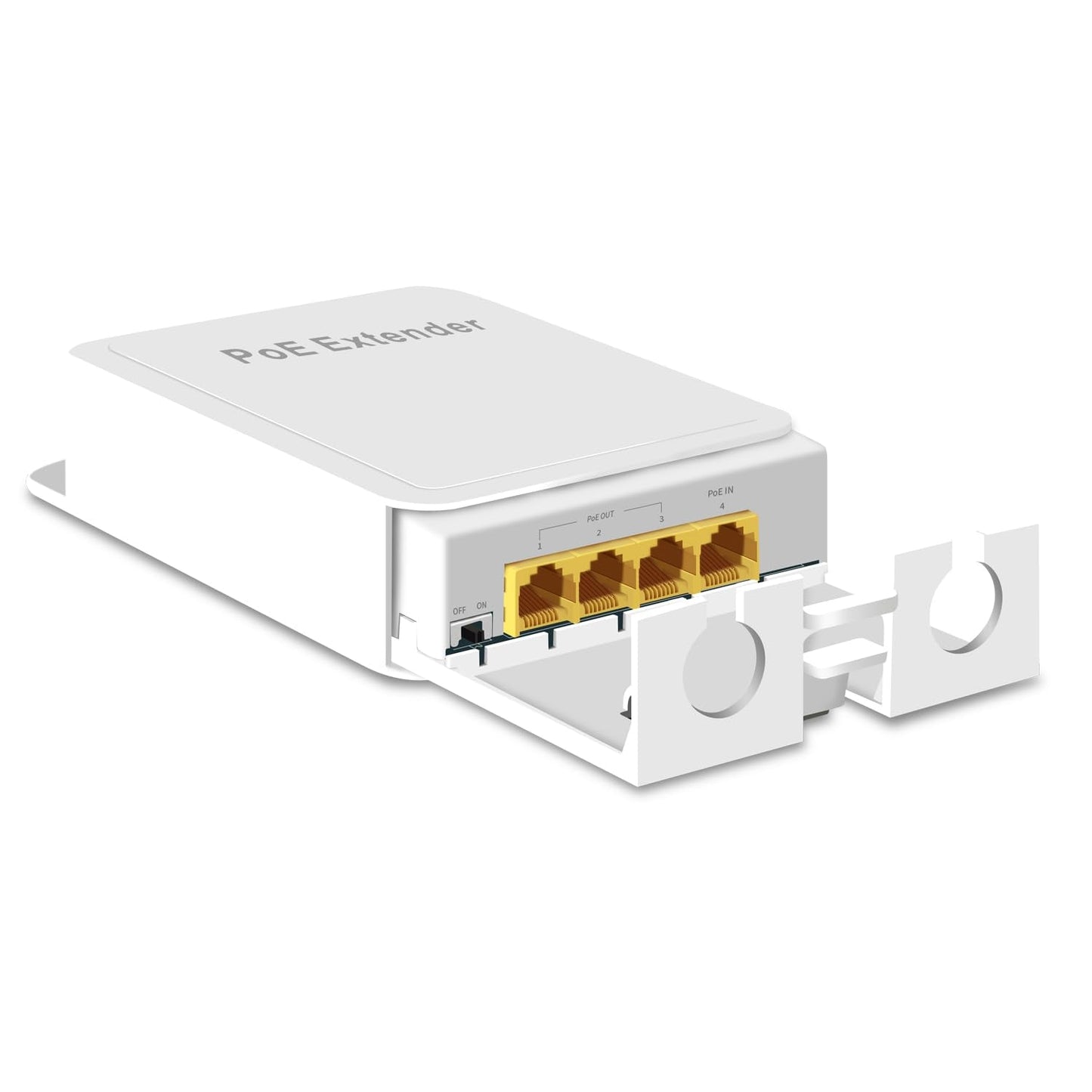 REVODATA 3 Port Outdoor Gigabit PoE Extender, 10/100/1000 Mbps PoE Repeater 100/250 Meter Extend, IEEE802.3af/at 3 PoE Output Waterproof for Outdoor,