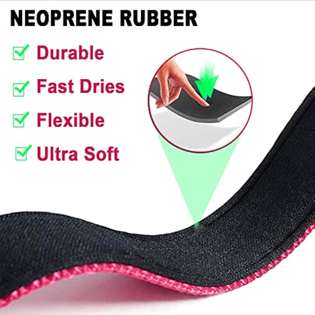 ATETEO Dog Collar, Reflective Adjustable Basic Dog Collar with Soft Neoprene Padding, Durable Nylon Pet Collars for Puppy Small Medium Large Dogs, Hot Pink, M: 13-19.7 inch
