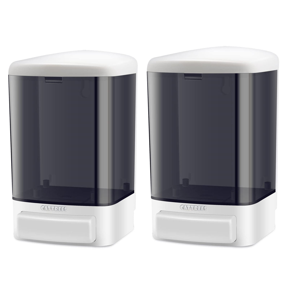CATTREES 2 Pack Soap Dispenser Wall Mounted, Commercial Soap Dispenser, 1000ml/33.8oz Plastic Manual Dispenser Pump,Shower Gel Liquid Shampoo Hand