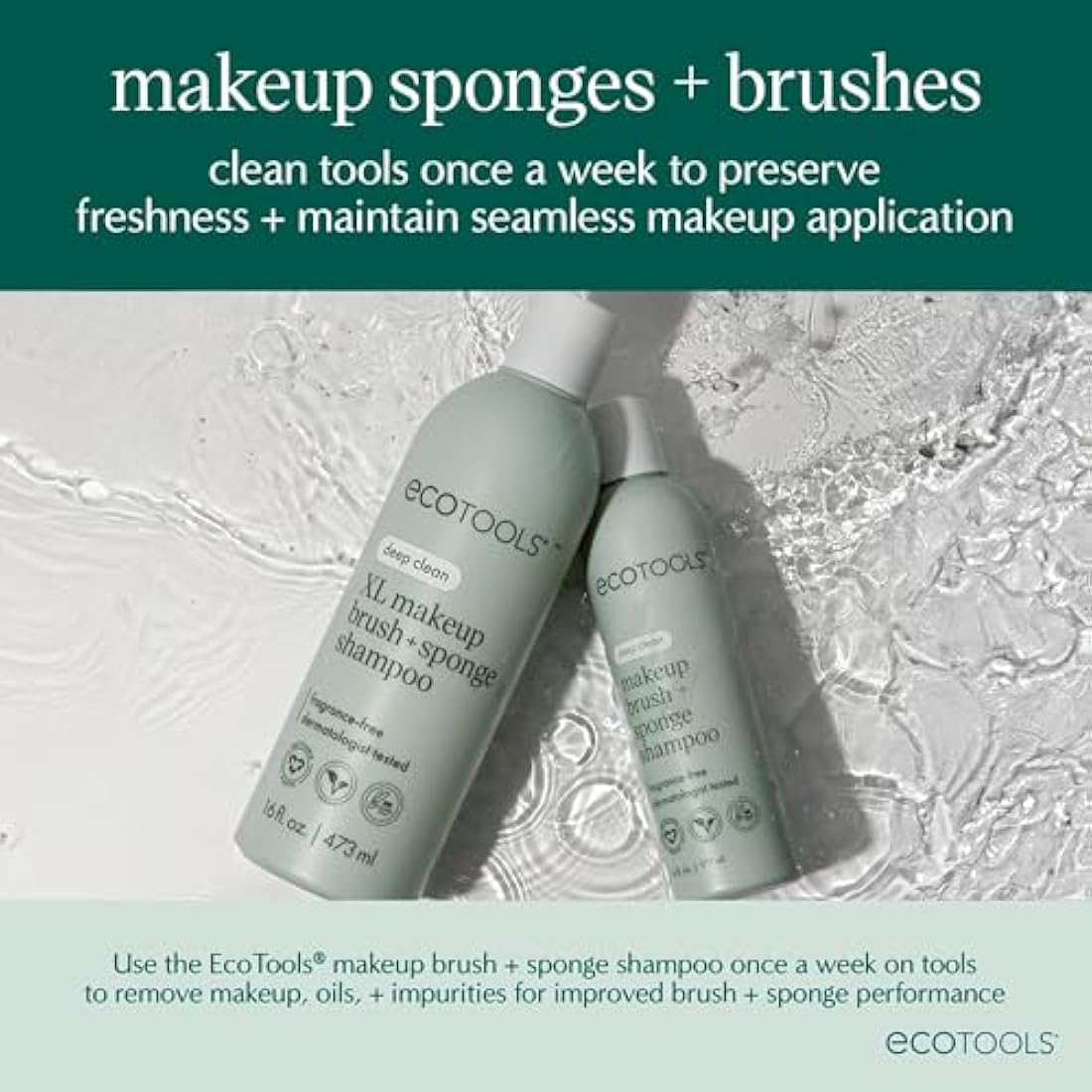 EcoTools 6 Piece Start The Day Beautifully Makeup Brush Set, Makeup Brushes For Eyeshadow, Blush, Concealer, & Foundation Application, Eco-Friendly, Synthetic Hair, Vegan & Cruelty-Free