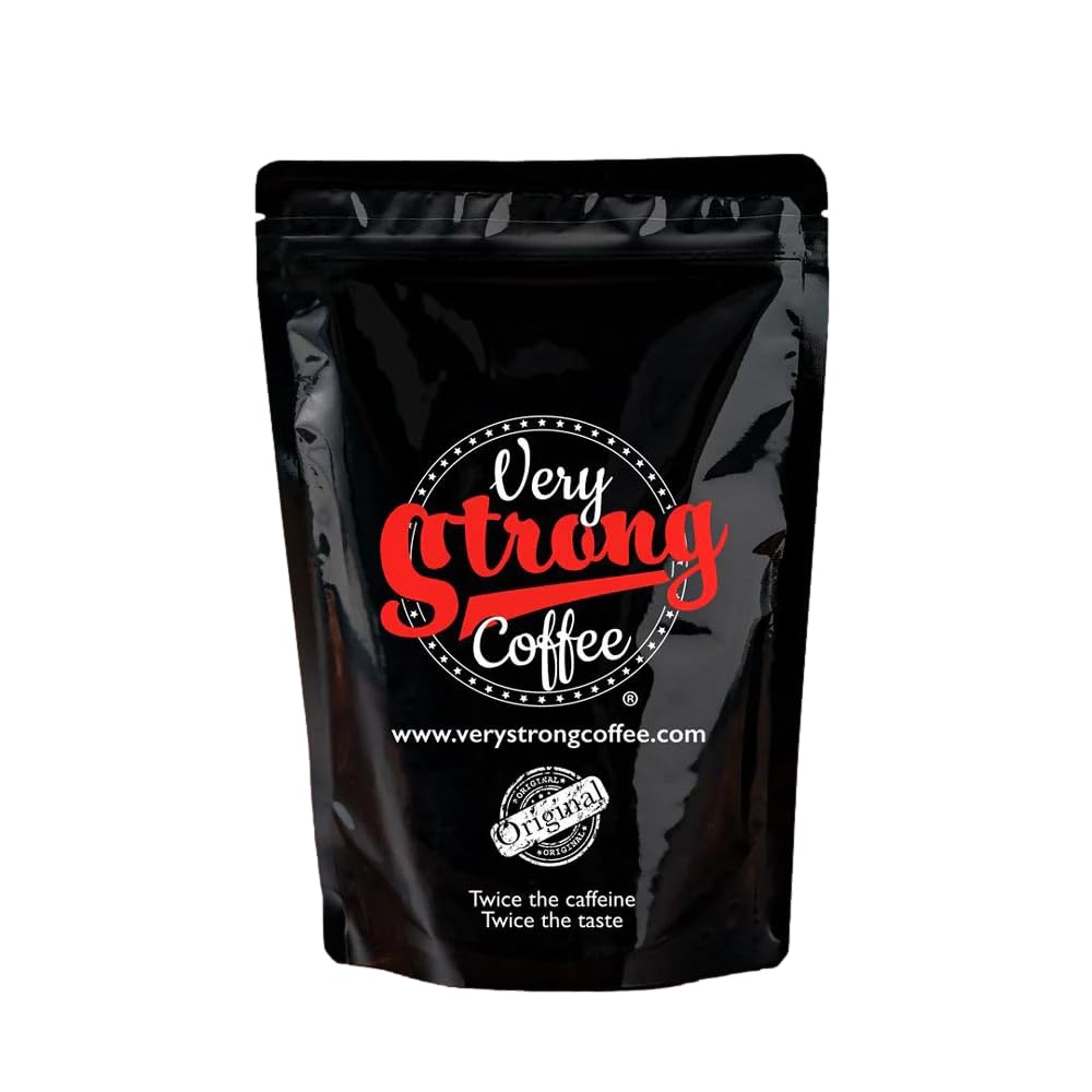 Very Strong Coffee Ground Coffee Beans - 500g 100% Robusta High Roast Twice The Caffeine Twice The Taste (Ground Beans, 500g)